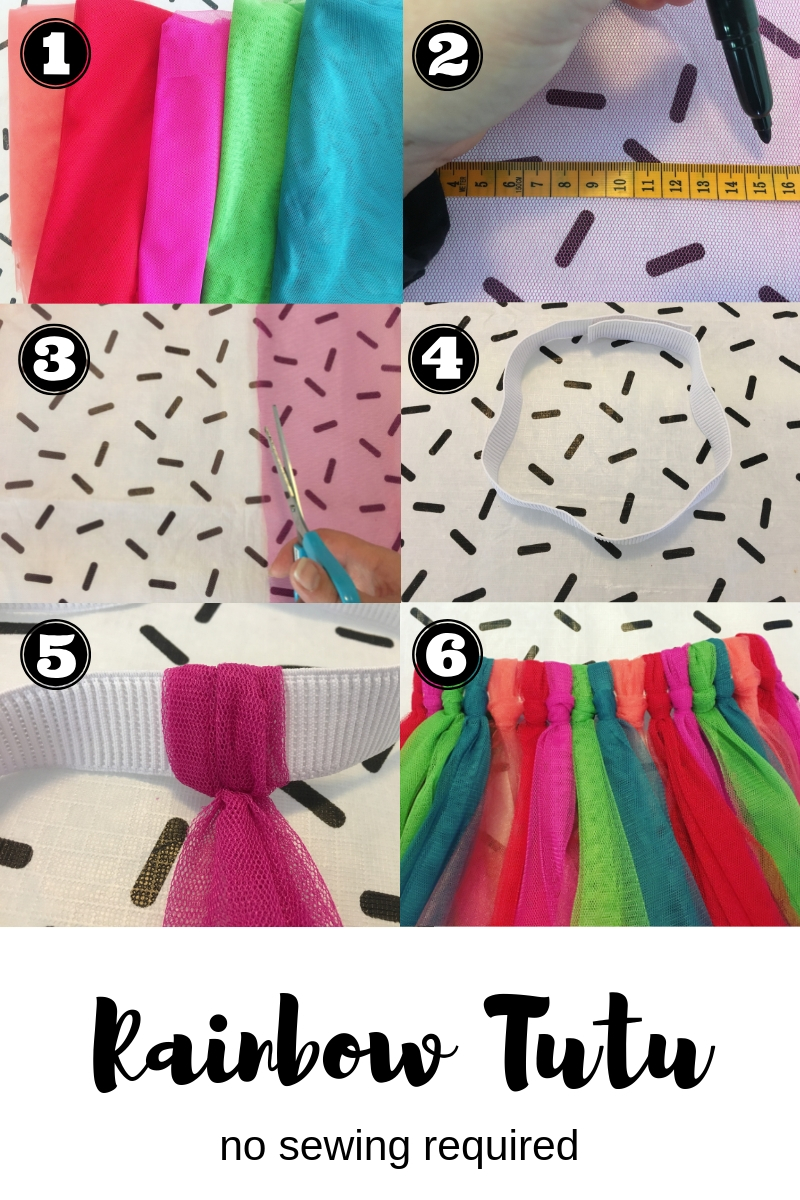 how to make a no-sew rainbow tutu